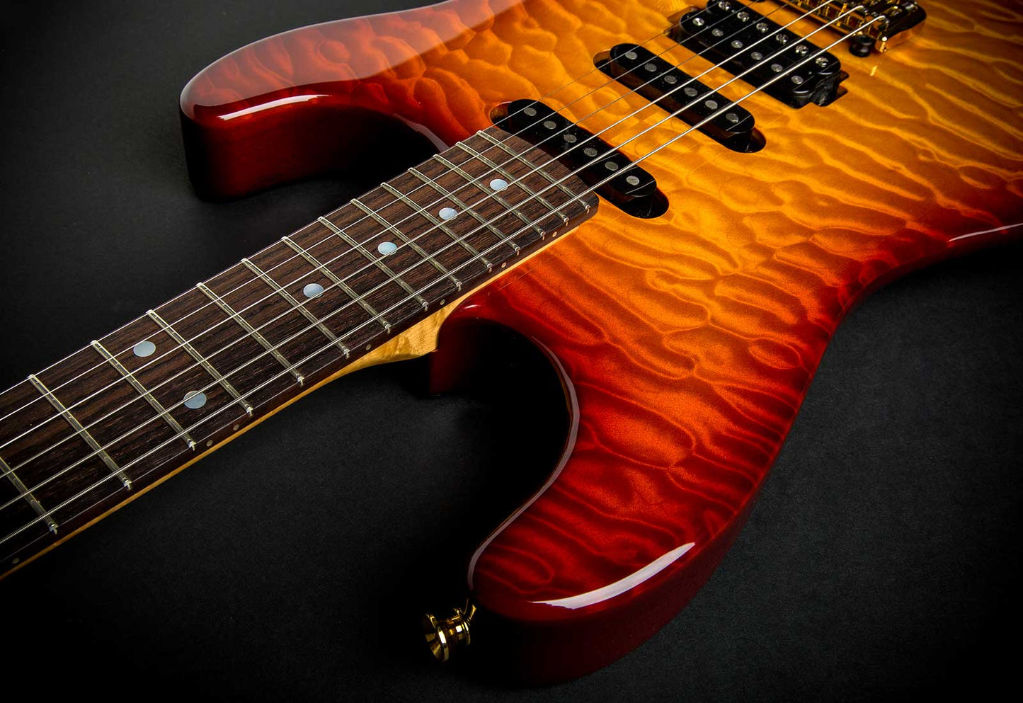 Chris Campbell Guitars Custom Shop Modern Caldera Burst Presentation Quilt